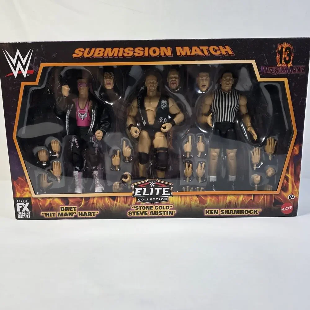 WWE Wrestlemania 13 Submission Match 3-Pack Action Figures Hart Austin Shamrock